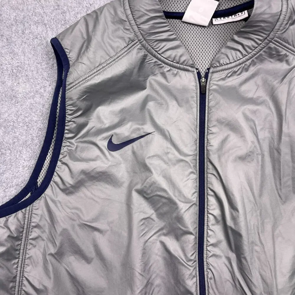 Nike‎ Elite Syracuse University Vest Mens XL Length +2 Gray Mesh Full Zip