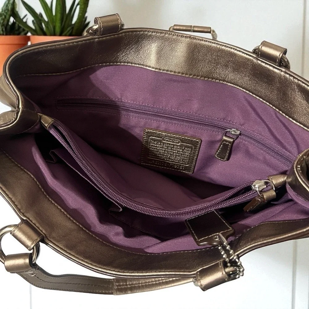 Coach metallic bronze