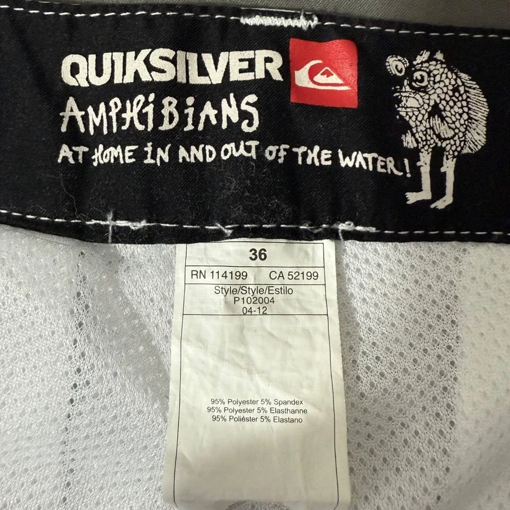 Quiksilver Hybrid Shorts Mens 36 White Plaid‎ Amphibians Board Shorts Stretch