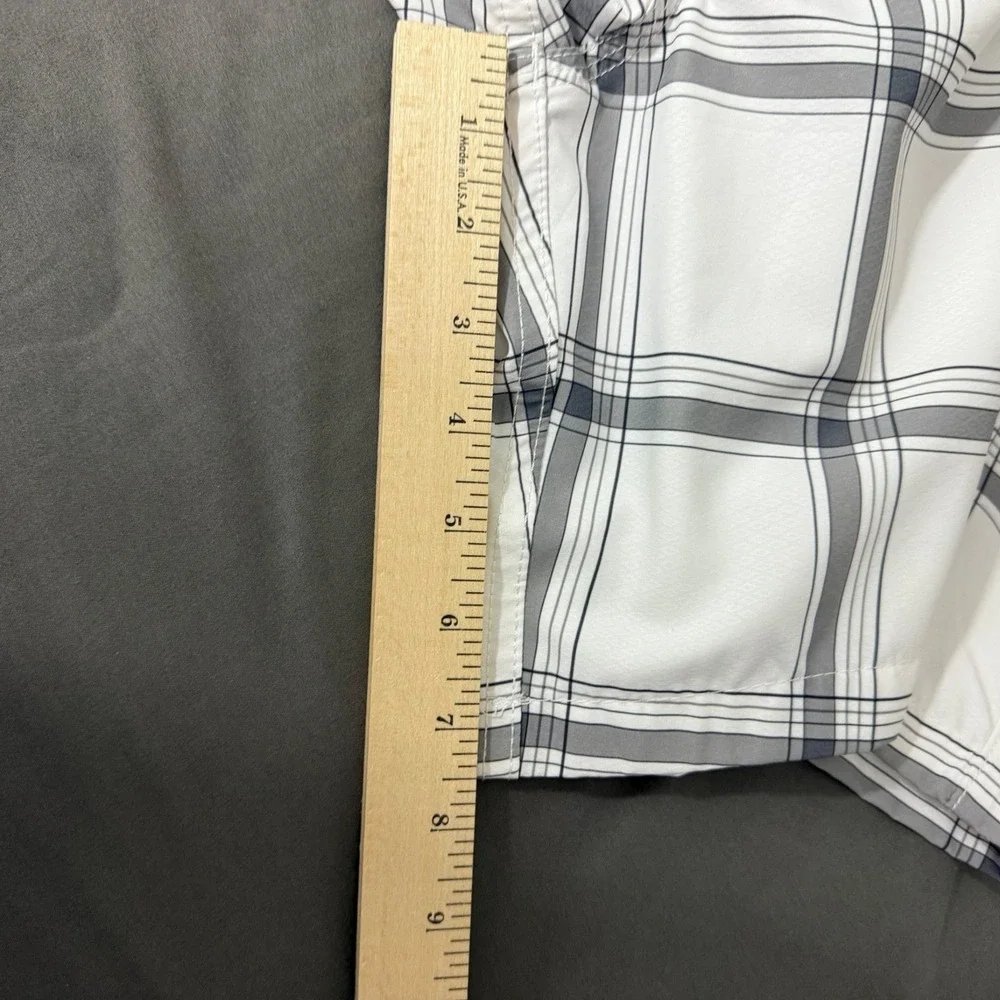 Quiksilver Hybrid Shorts Mens 36 White Plaid‎ Amphibians Board Shorts Stretch