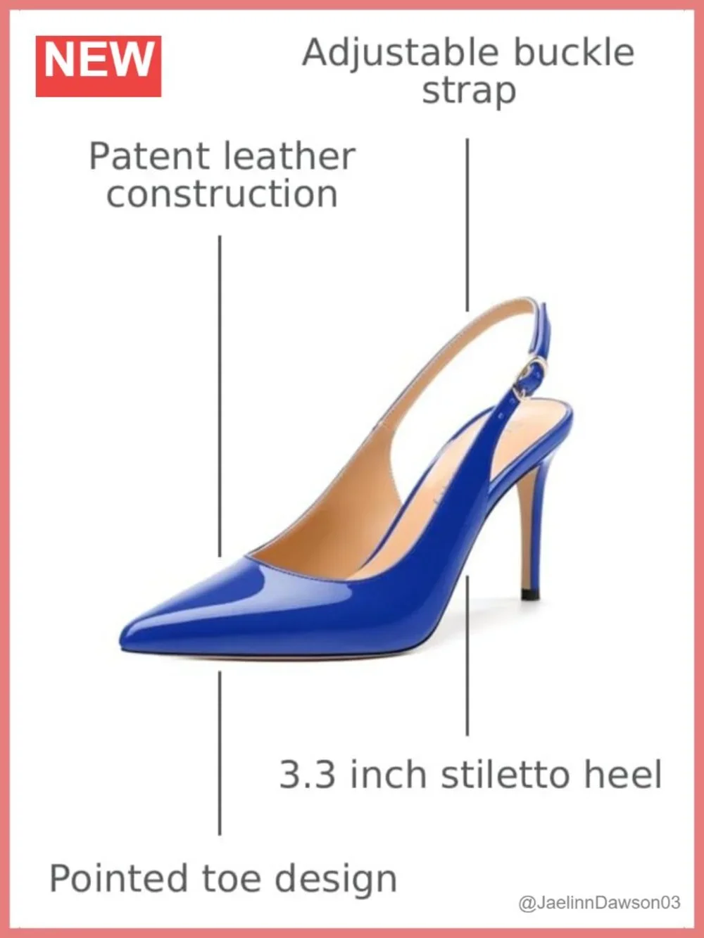 Women's Slingback Pumps Pointed Toe Stiletto High Heels Patent Shoes with