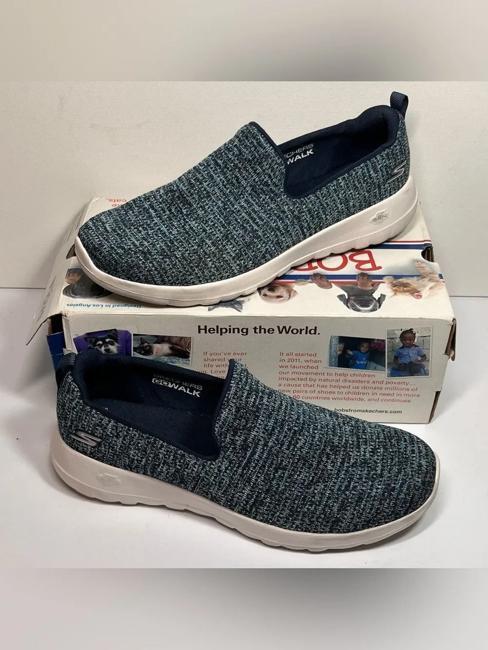 Skechers GOwalk Joy Ons-Everly Washable Two-Toned Knit Slip