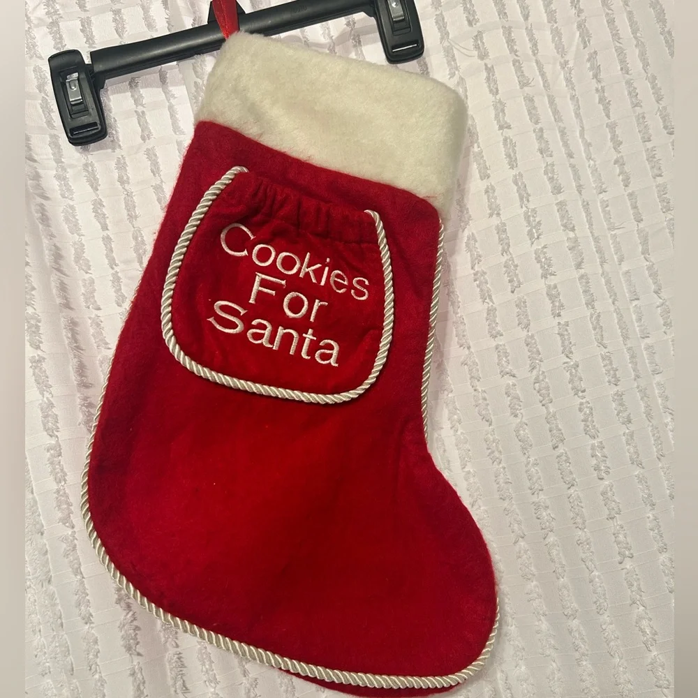 Christmas Stocking‎ Cookies for Santa Red with White Trim