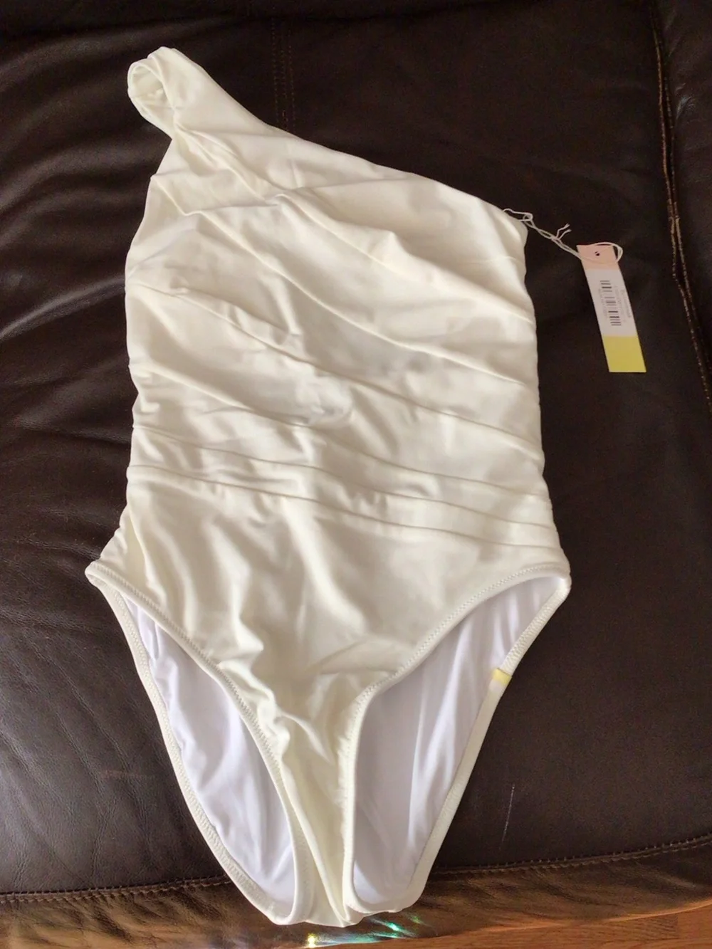 summersalt White One-Shoulder Ruched One-Piece Swimsuit