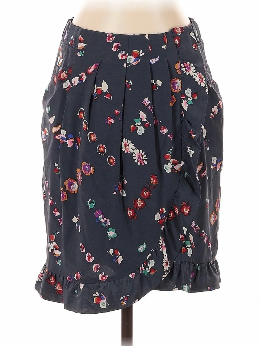 Rebecca Taylor Silk Navy Floral Mini Skirt 2