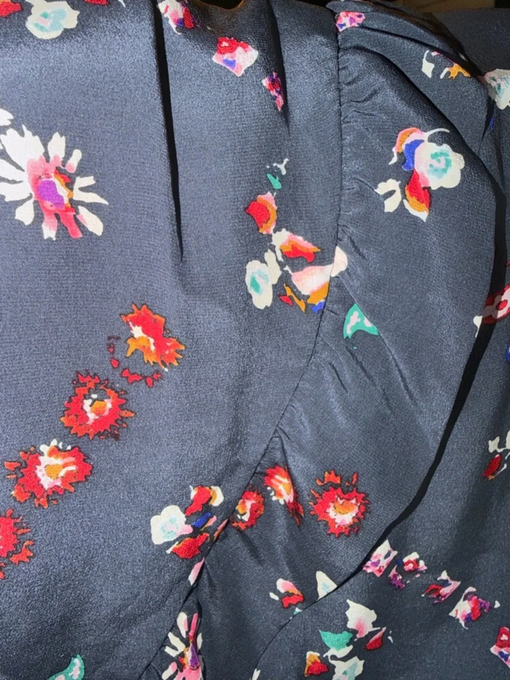 Rebecca Taylor Silk Navy Floral Mini Skirt 2