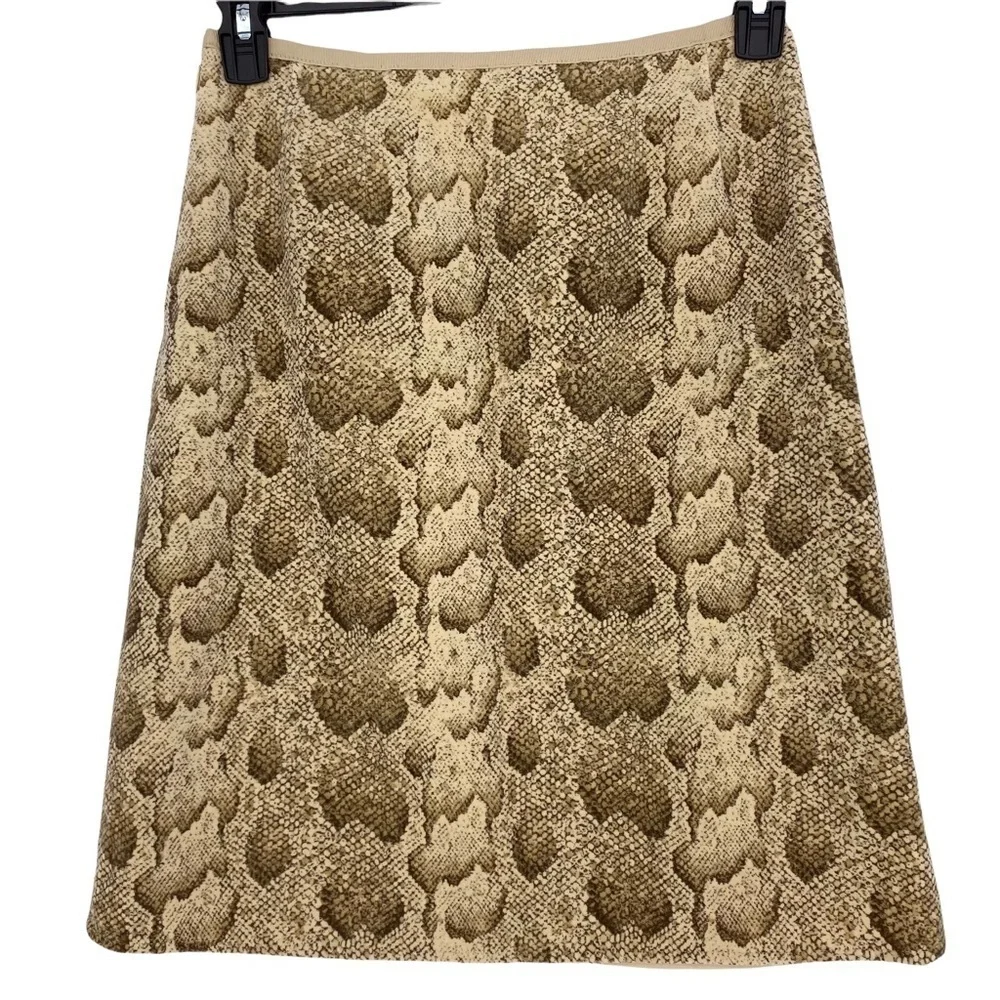 Liz Claiborne cream, tan & brown snake skin print skirt, 6