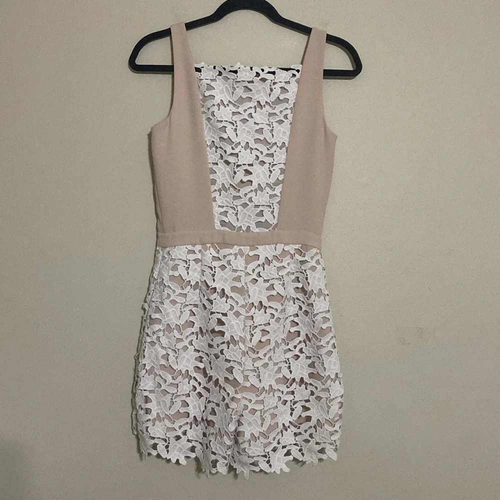 Raoul Honeydew Jessenia Romper Lace Overlay Cream White women 2 boho casual Y2K