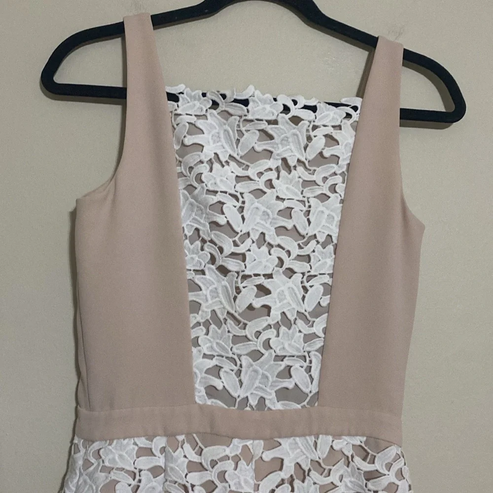 Raoul Honeydew Jessenia Romper Lace Overlay Cream White women 2 boho casual Y2K