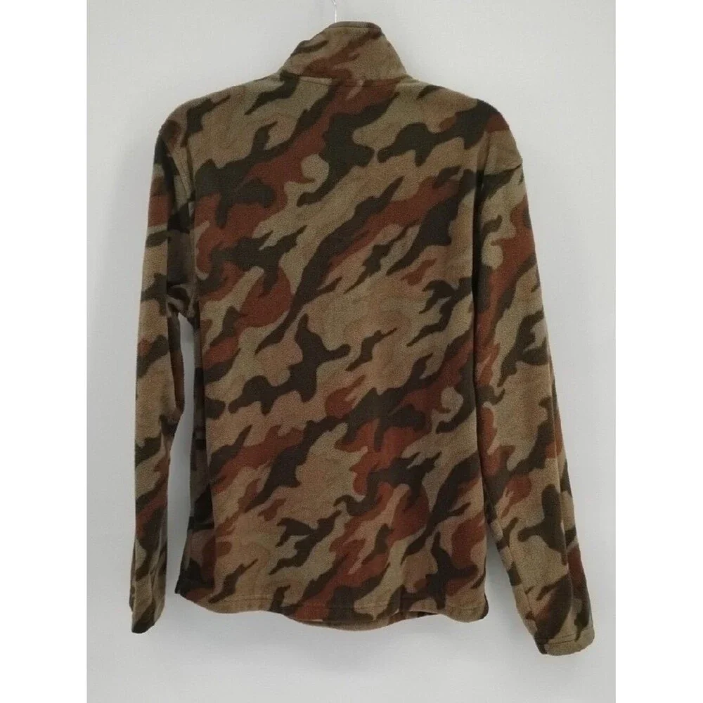 STARTER Men's Camo Quarter-Zip Pullover in Brown and Green Small