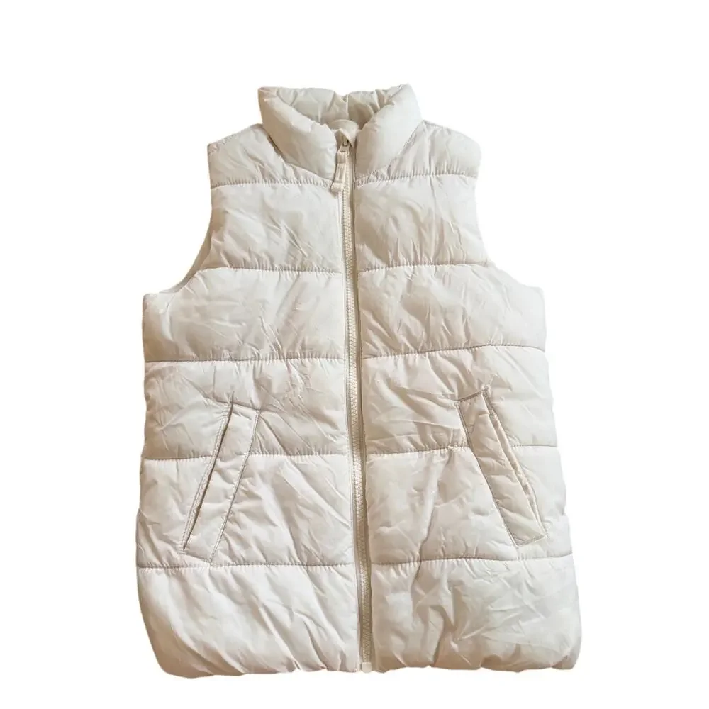 Old Navy Girls Frost-Free Puffer Vest - Cream, Size M (10-12)