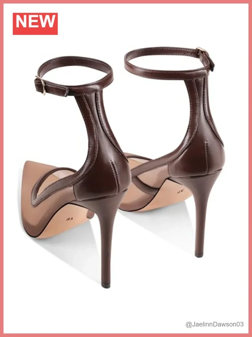 Women's Closed Toe Mesh Heels Ankle Strap Pointed Toe Stiletto Pumps