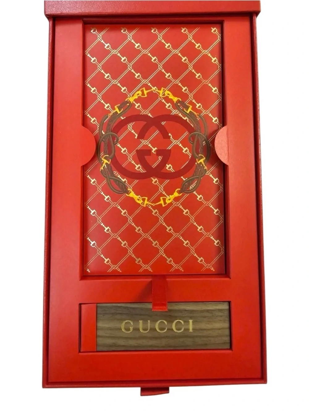 Gucci Red and Gold Luxury Home Office Stationery Box