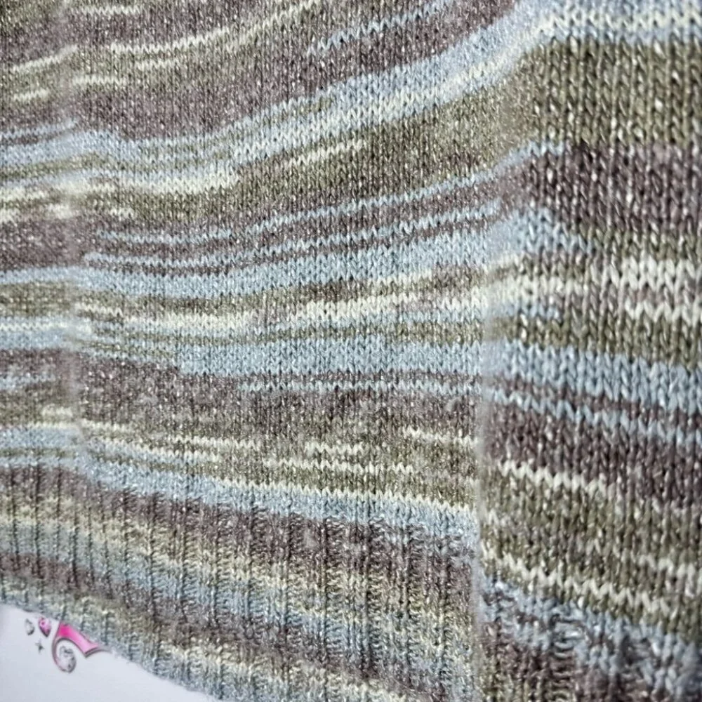 Knit sparkly shimmer top knitted crochet thick sweater tshirt style loose comfy