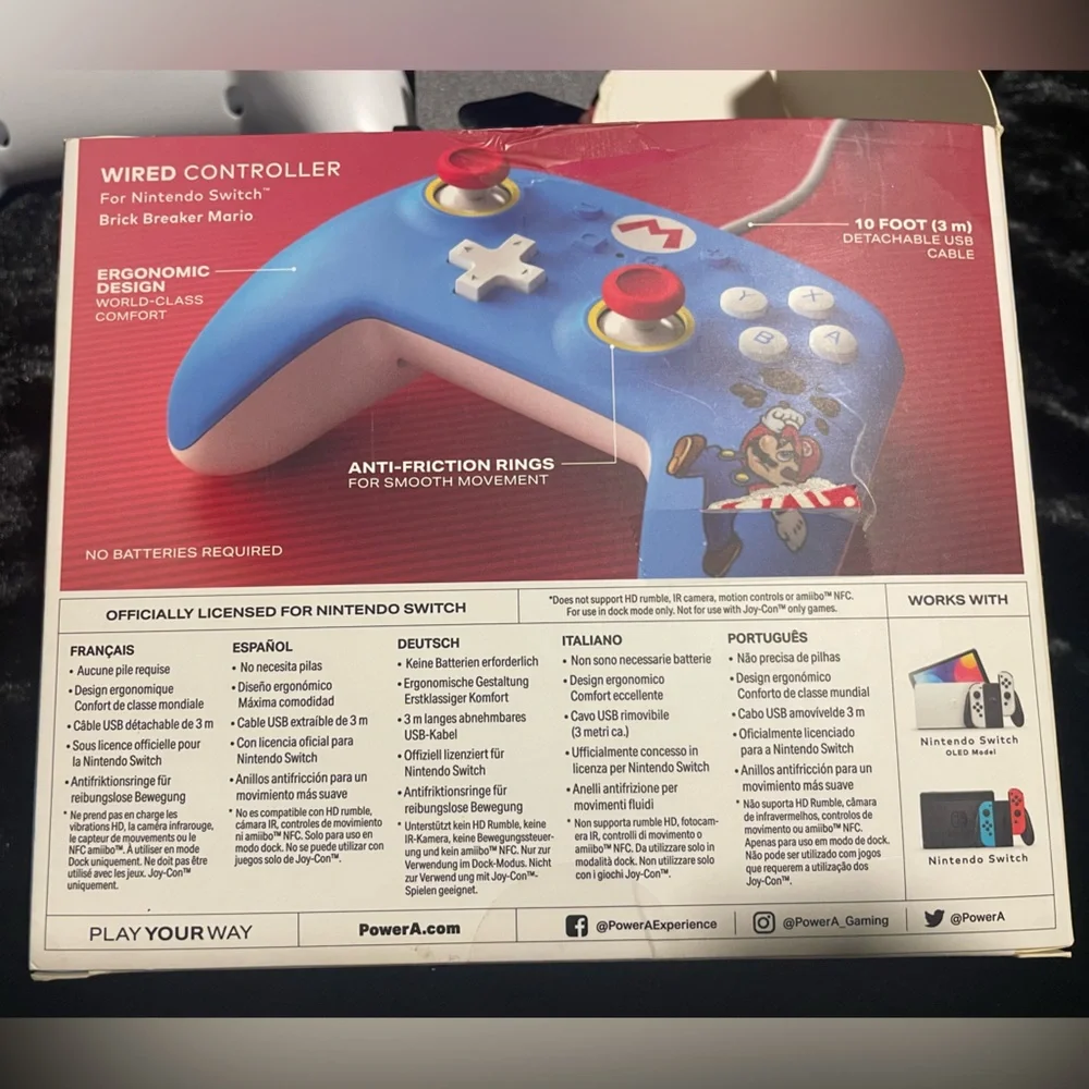 PowerA Wired Controller for Nintendo Switch - Brick Breaker Mario