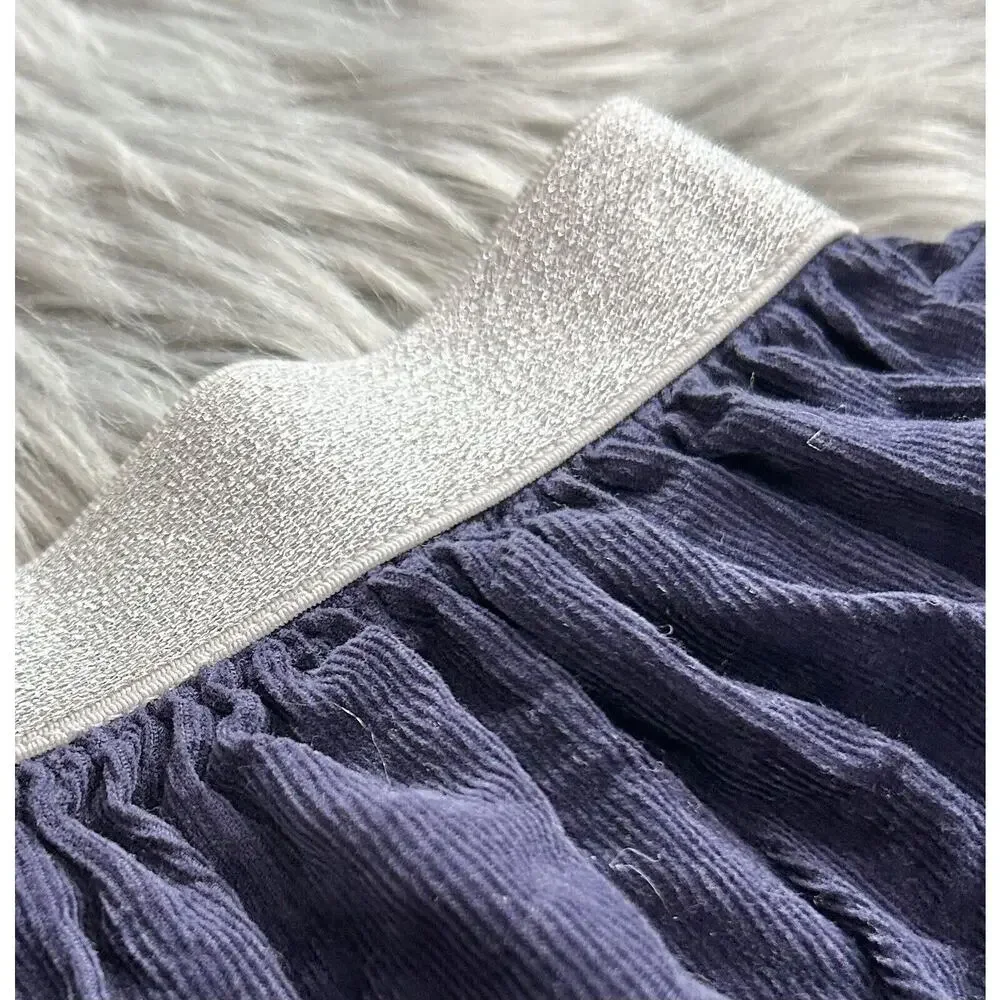Gymboree Girls Navy Corduroy Skirt‎ With Glitter Waist Band Size 3T