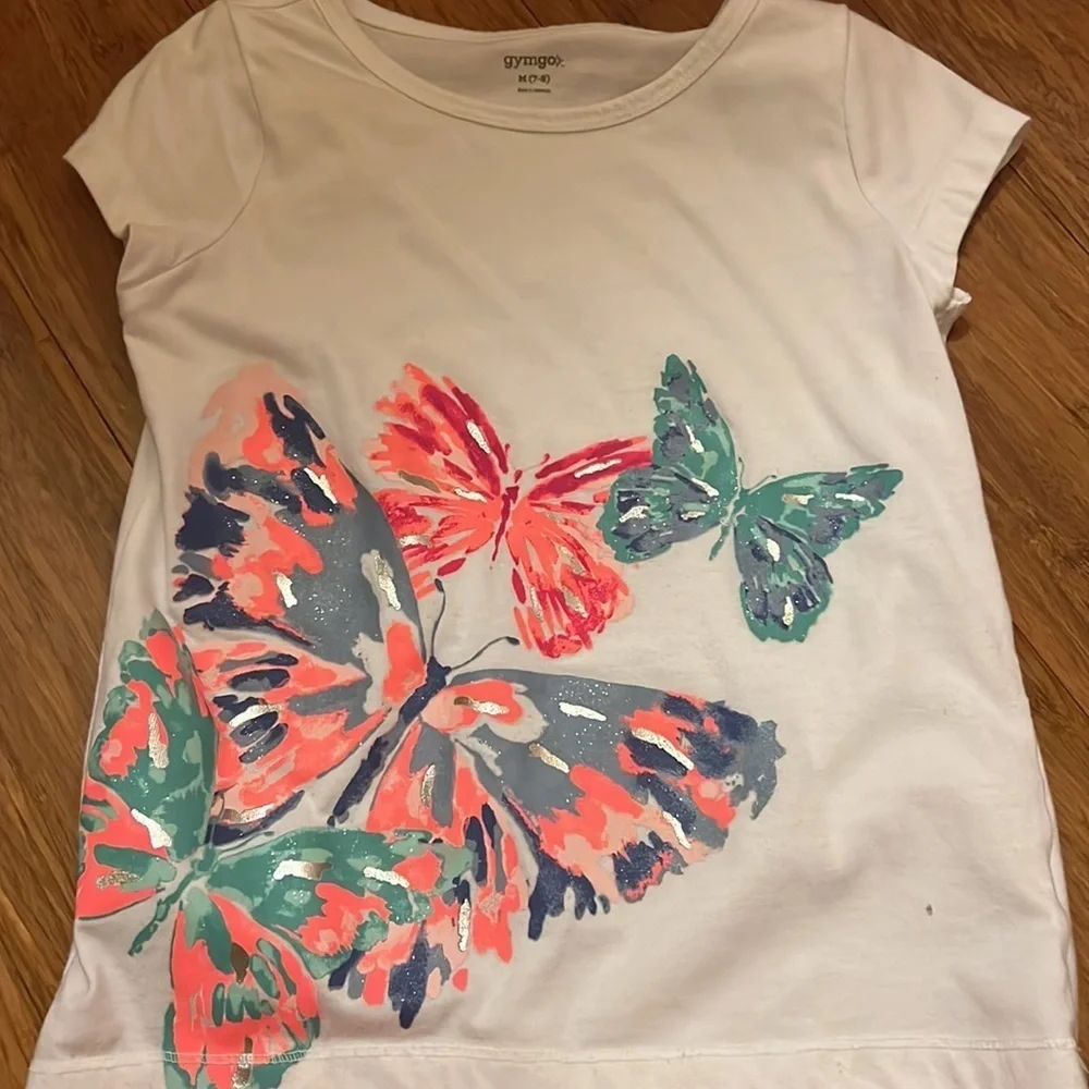 Gymboree girls butterfly tank/skort set and shirt/leggings size medium (7/8)