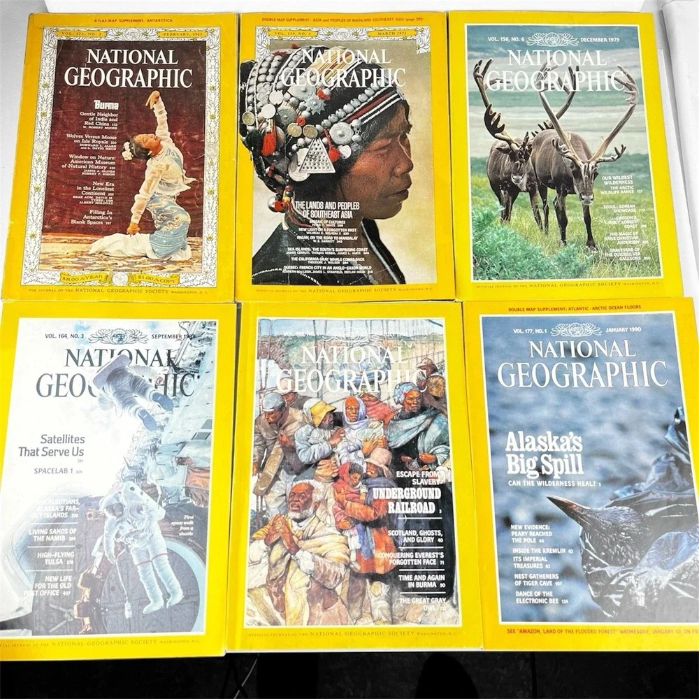 National Geographic Magazine Lot – 8 Issues (1969–2000)‎