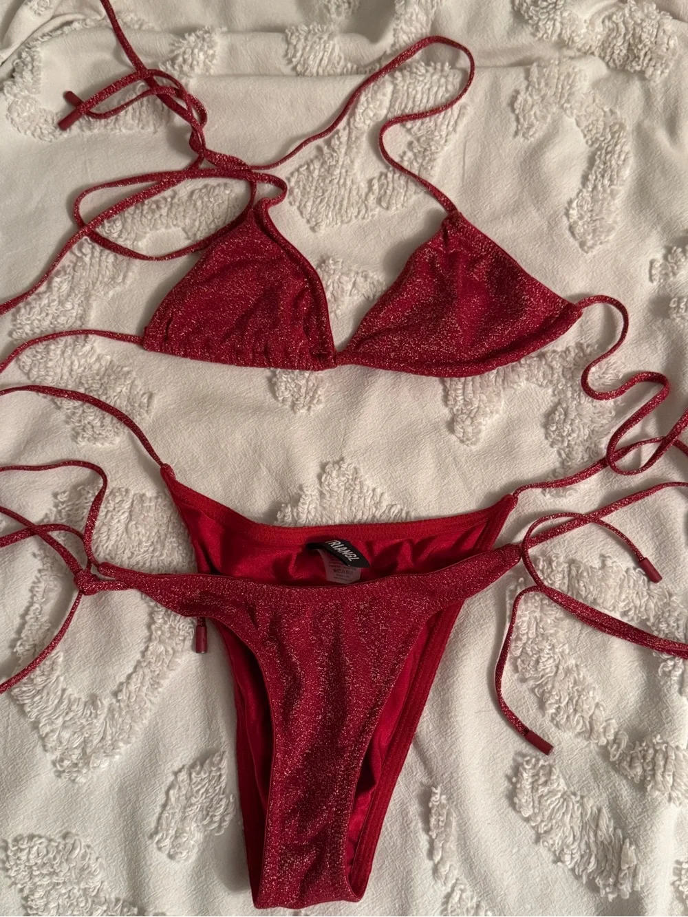 triangl swimwear Red Shimmer String Bikini