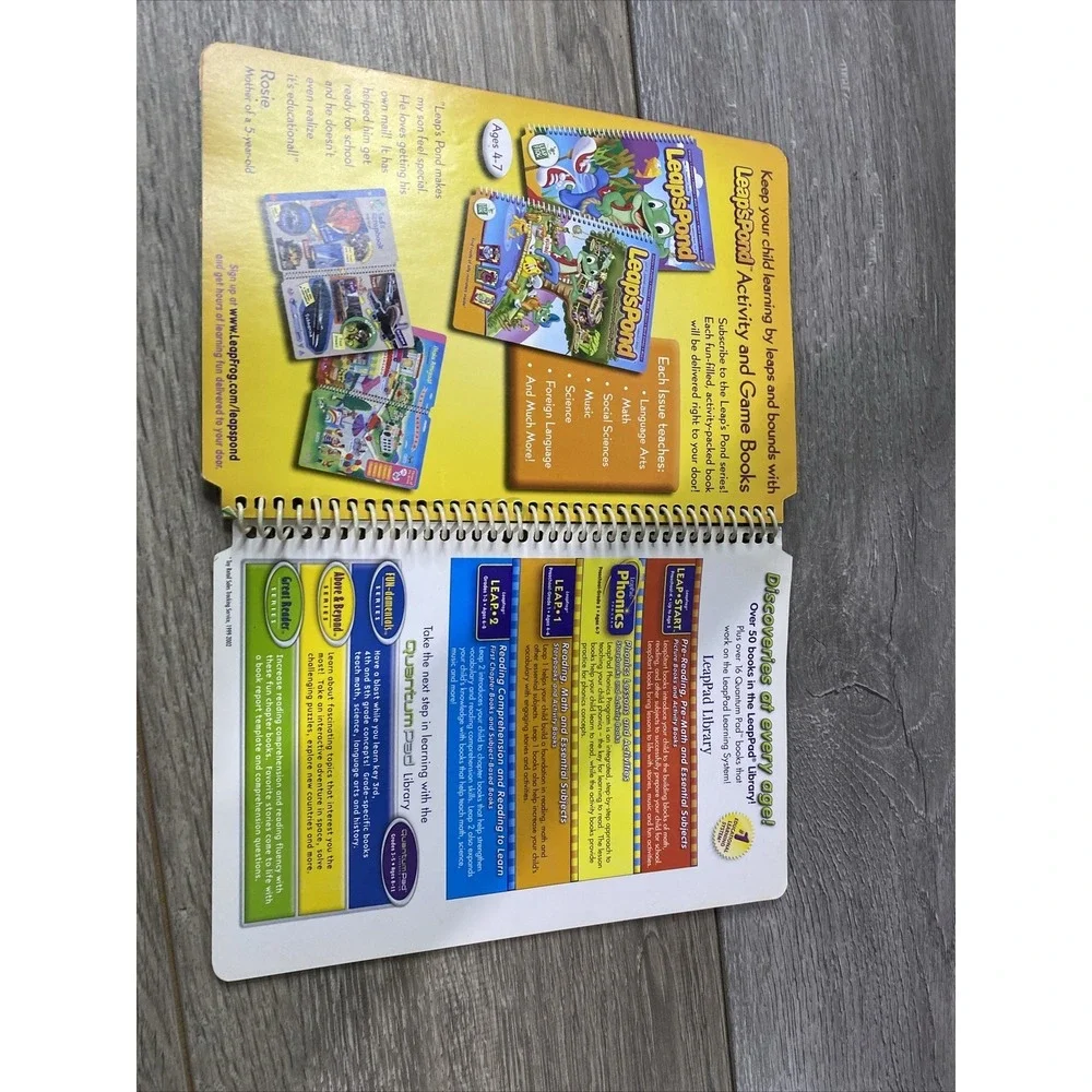 Leap's Pond Leap Frog Leap Pad - Activity‎ & Game Book & cartridge