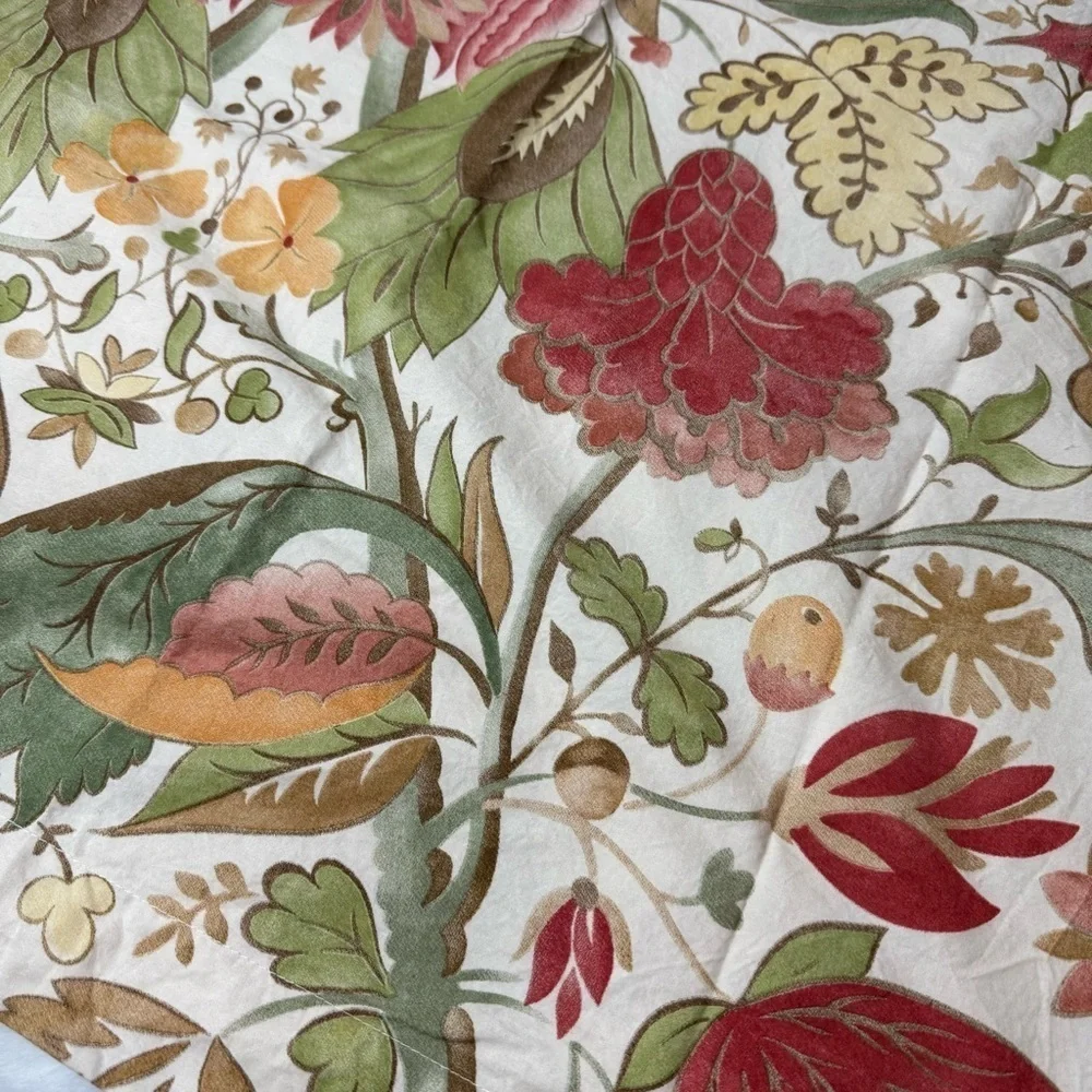 Pottery Barn Sham Courtney Large Floral Cream Sage Gold Red Just One Rare EUC