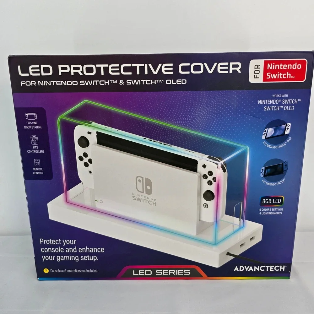 Advantech LED Protective Cover for Nintendo Switch & OLED‎ RGB Dock Case White