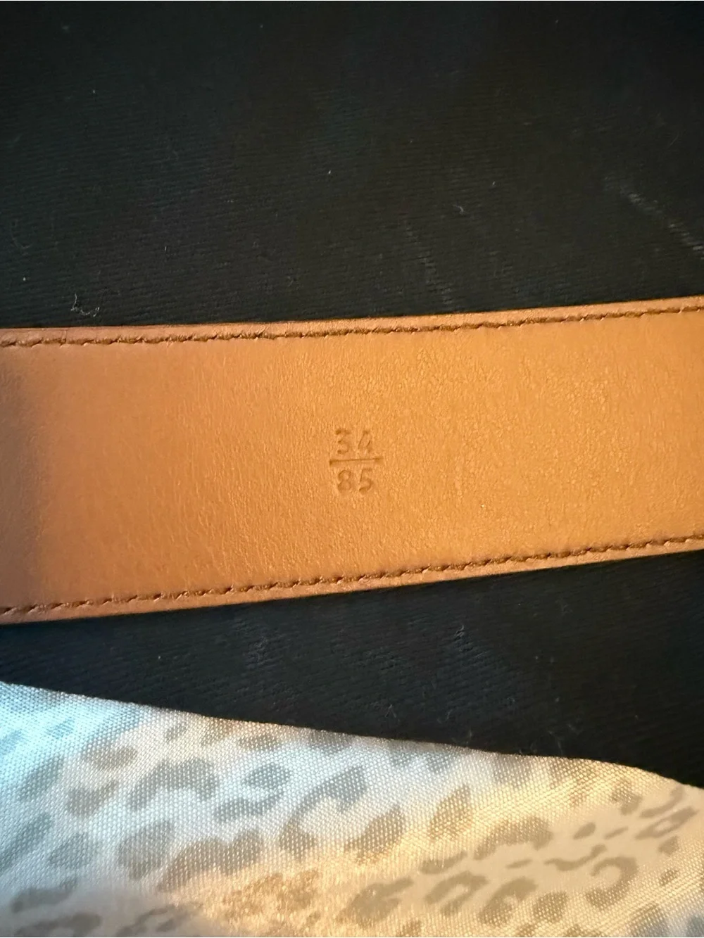 Prada Tan Saffiano Leather Belt with Gold Round Logo Buckle