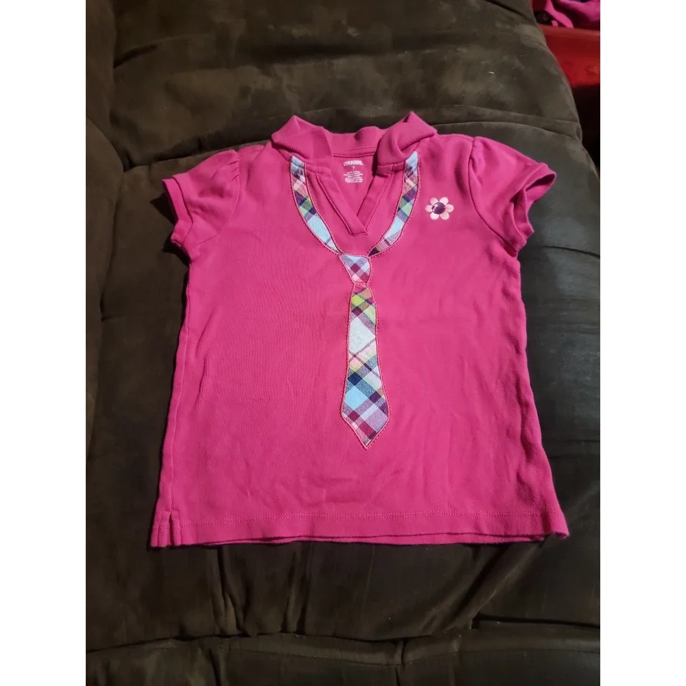 Gymboree smart and sweet‎ pink collared shirt size 7 tie