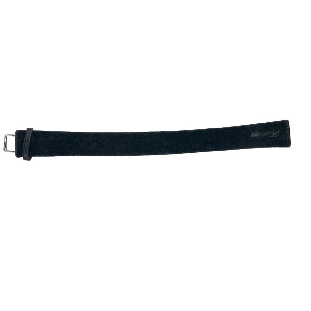 Pet Jewelry Beverly Hills Dog Collar 28” 2.5 Wide Black Leather Studded Y2K NWT