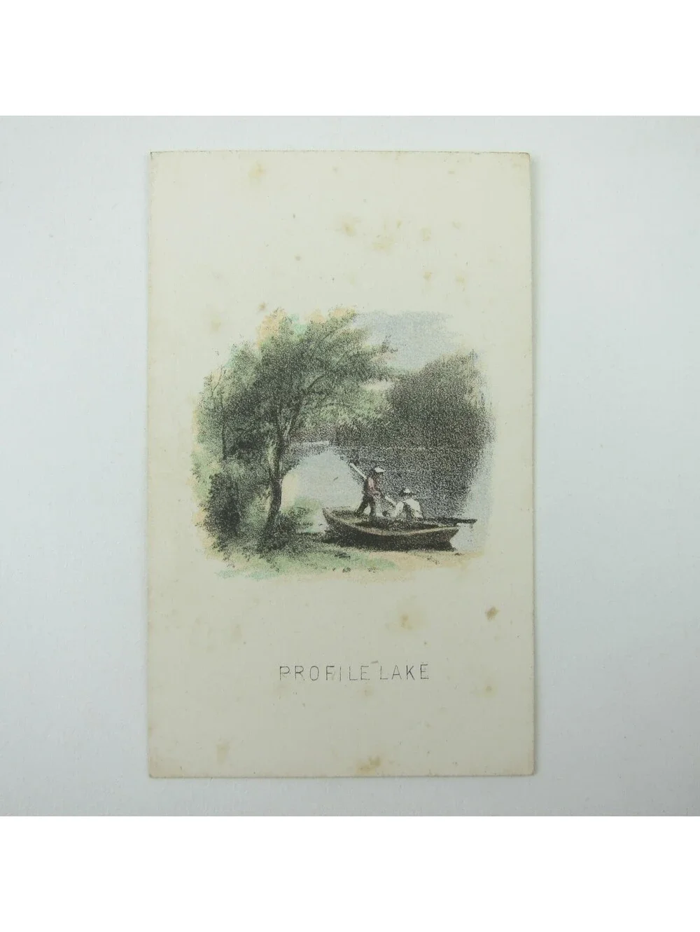Color Lithograph Print Winter Landscape Snow House & Trees Bitter Cold Antique