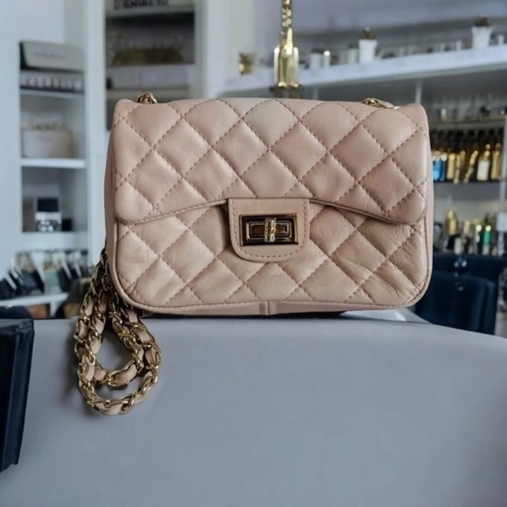 Chiaroscuro Charlotte Pale Pink Leather Shoulder Bag Crossbody Tote Women's G+