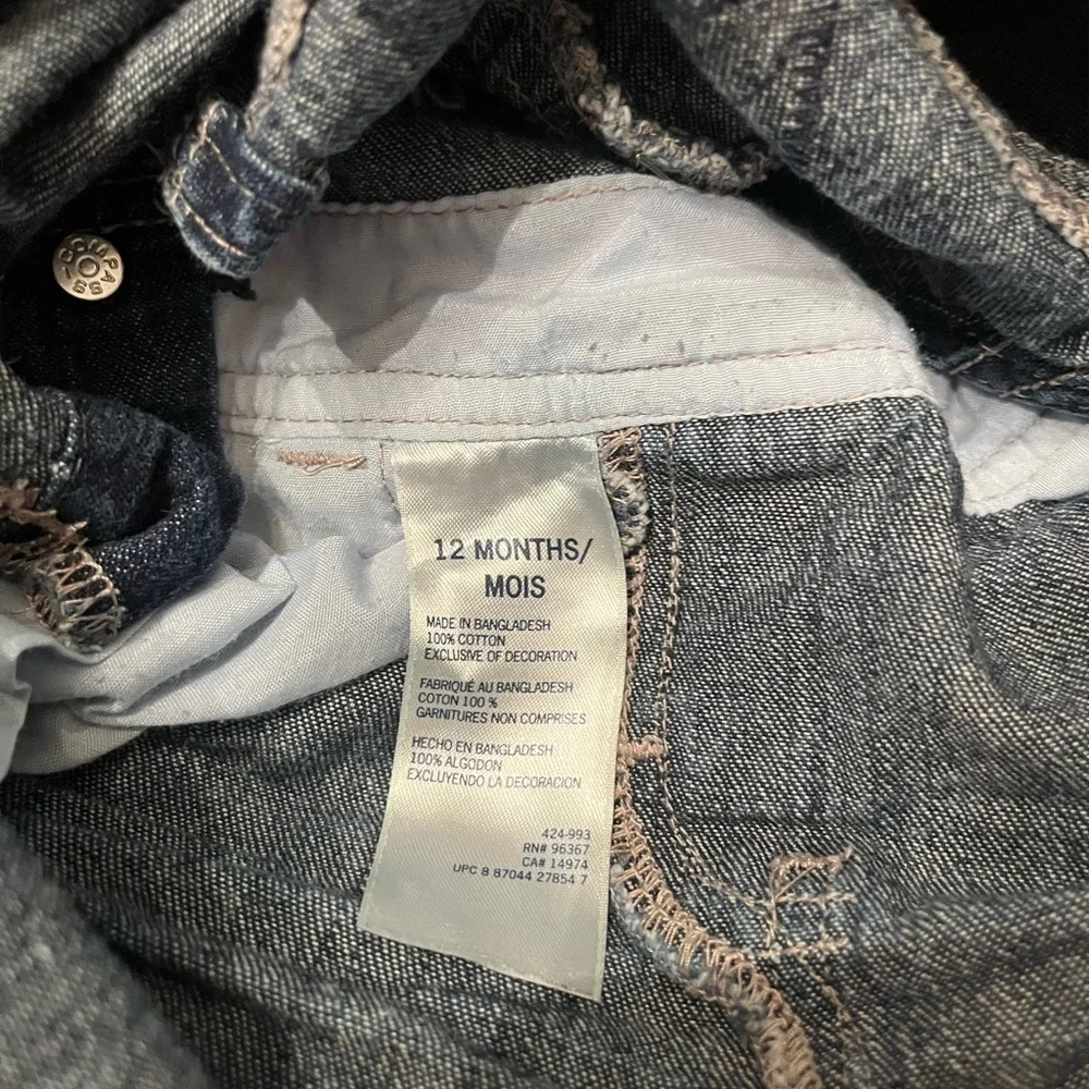 OshKosh B'gosh Kids Denim Overalls - Blue logo 12 mths
