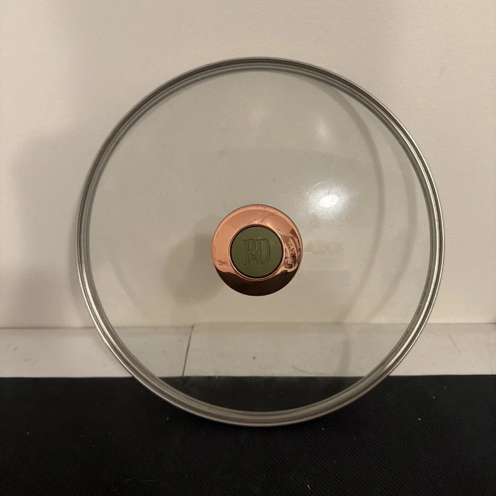 Paula Deen Replacement Glass Lid Copper Black Accent for 9 5/16 Inch Pot