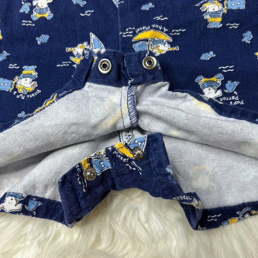 VTG Baby B’gosh OshKosh Vestback Shorts Overalls Shortalls USA 12M Puppy Pirate