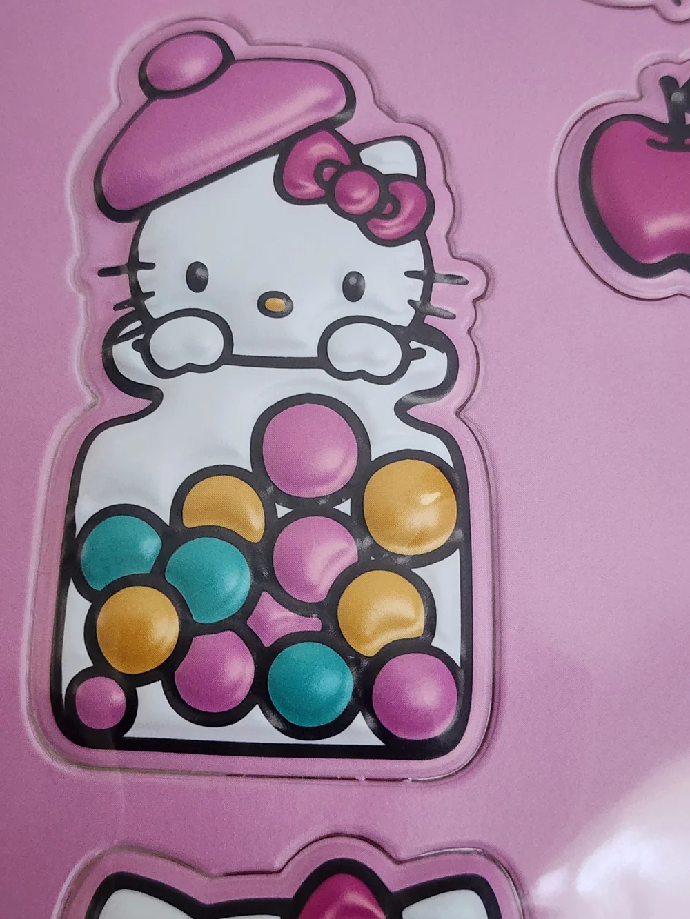 Sanrio Hello Kitty Pink Puffy Sticker Sheet, Support Your Seller