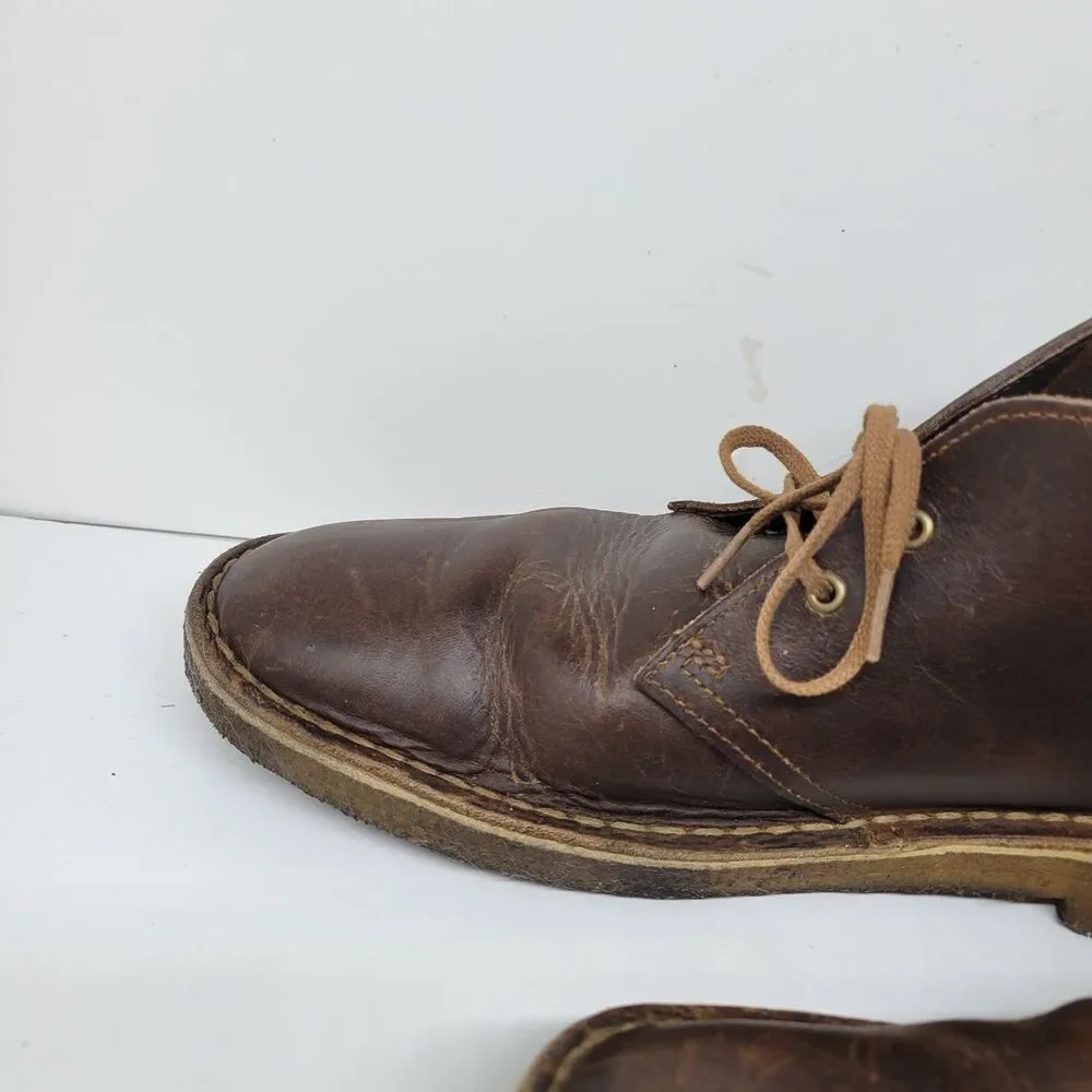 Clarks Original Men's Desert Boot Brown Leather Crepe Sole Chukka Boots Size 10M