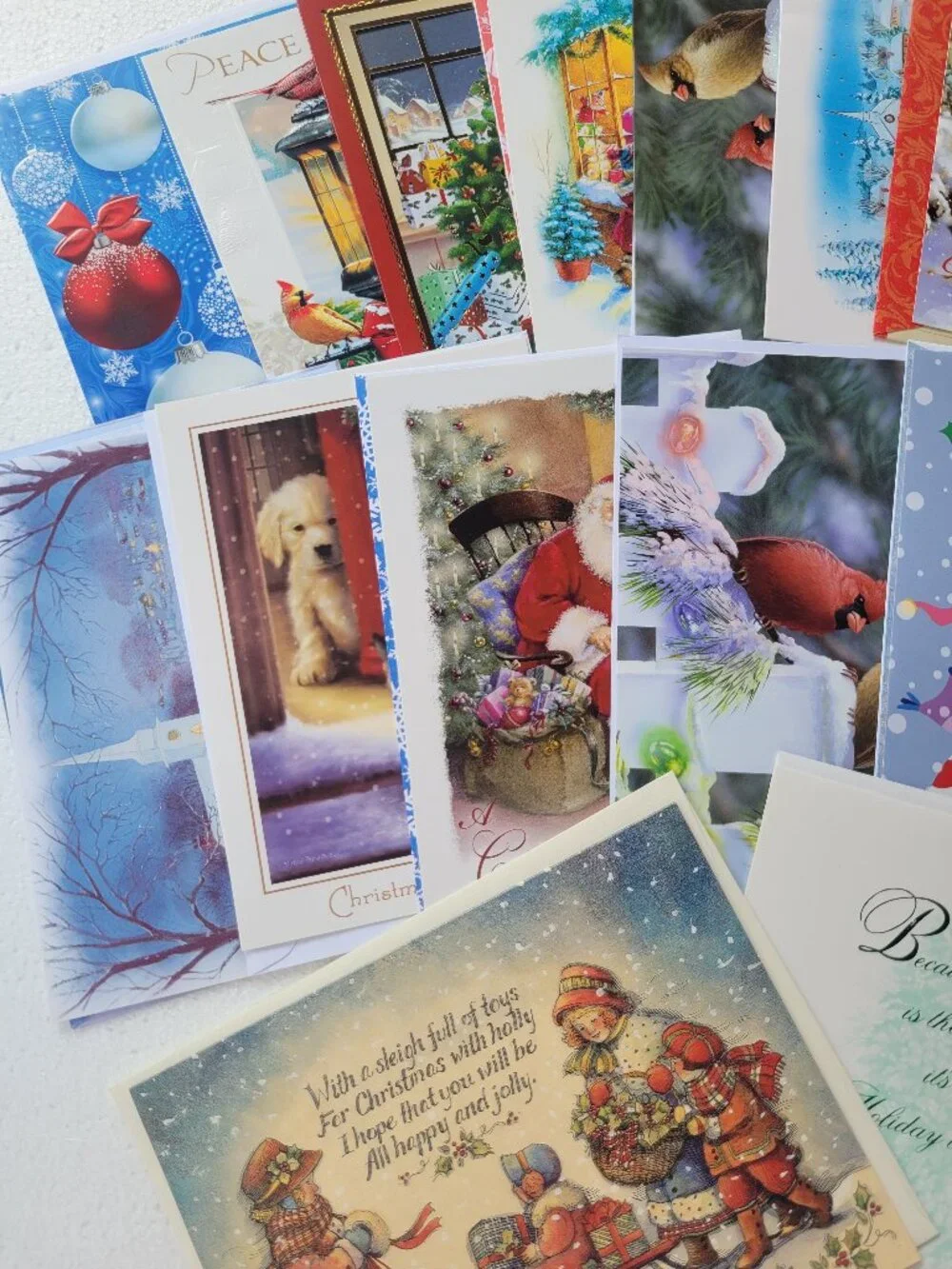 Deluxe Stationery Gift Box w/ Dividers 47 Greeting Cards Wrapping Paper 3 Bags