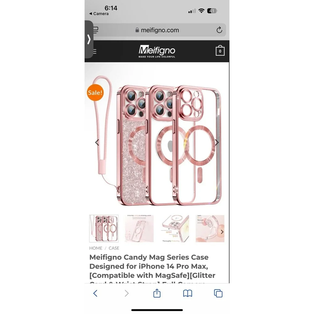 Meifigno IPhone 14 Max Cell phone Case, Rose, New In‎ Box, Complete