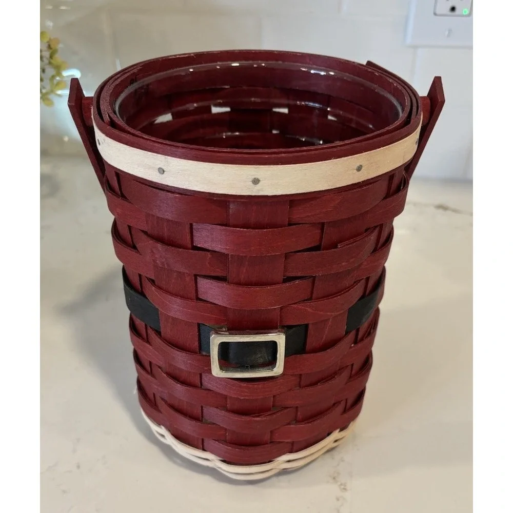 Longaberger Santa Belly Beverage Wine Basket Protector 8