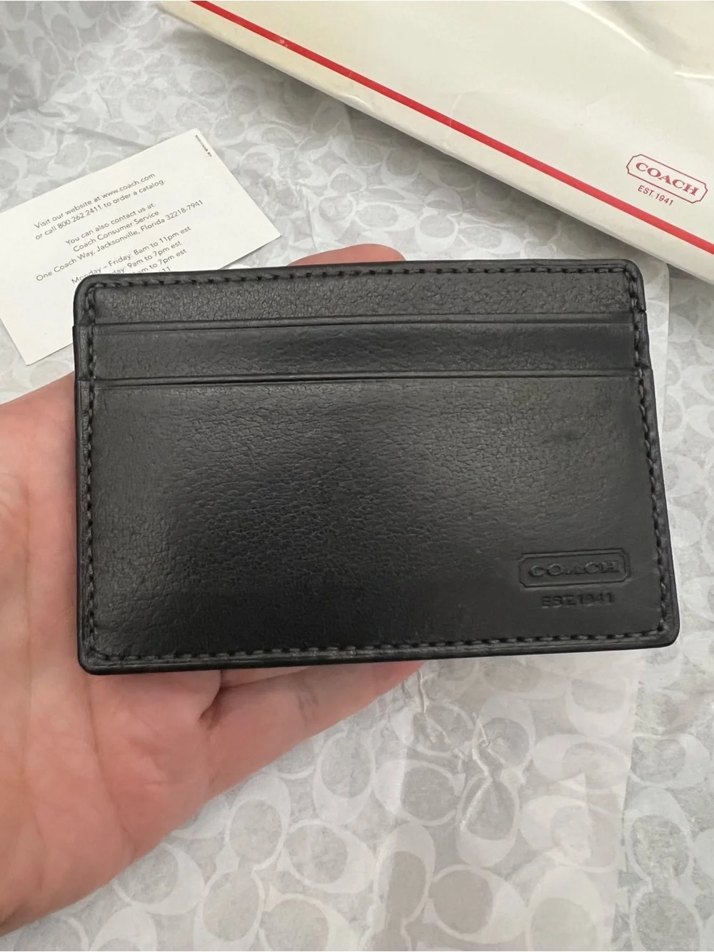 Coach card understated leather