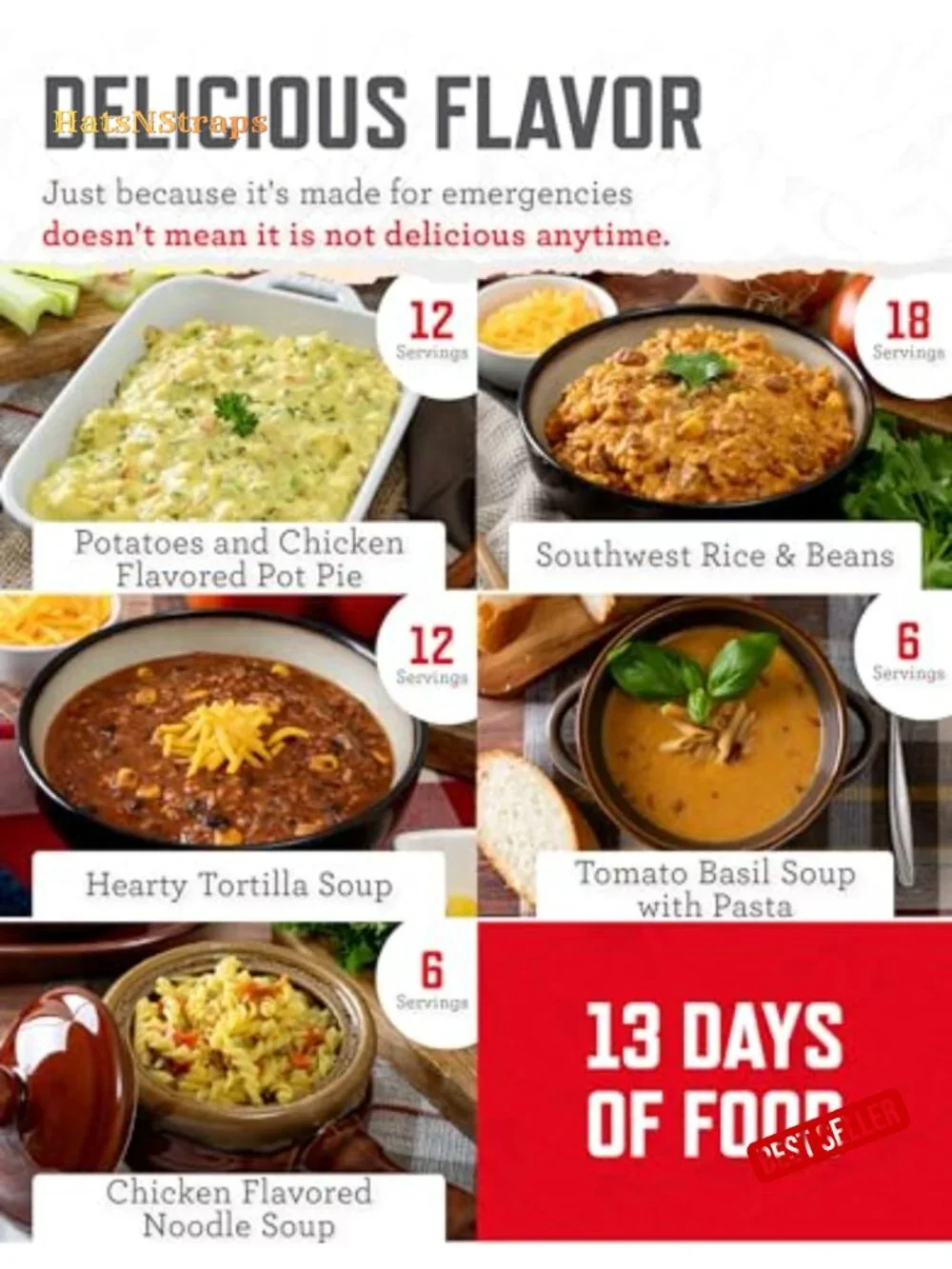 Emergency Survival Food Supply 120 Servings Freeze-Dried Meals
