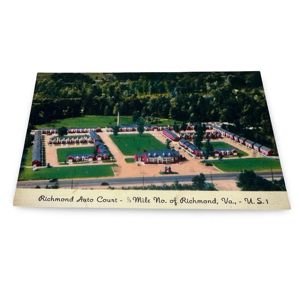 Richmond Auto‎ Court Virginia US 1 Vintage Linen Postcard Unused New 1950s AAA