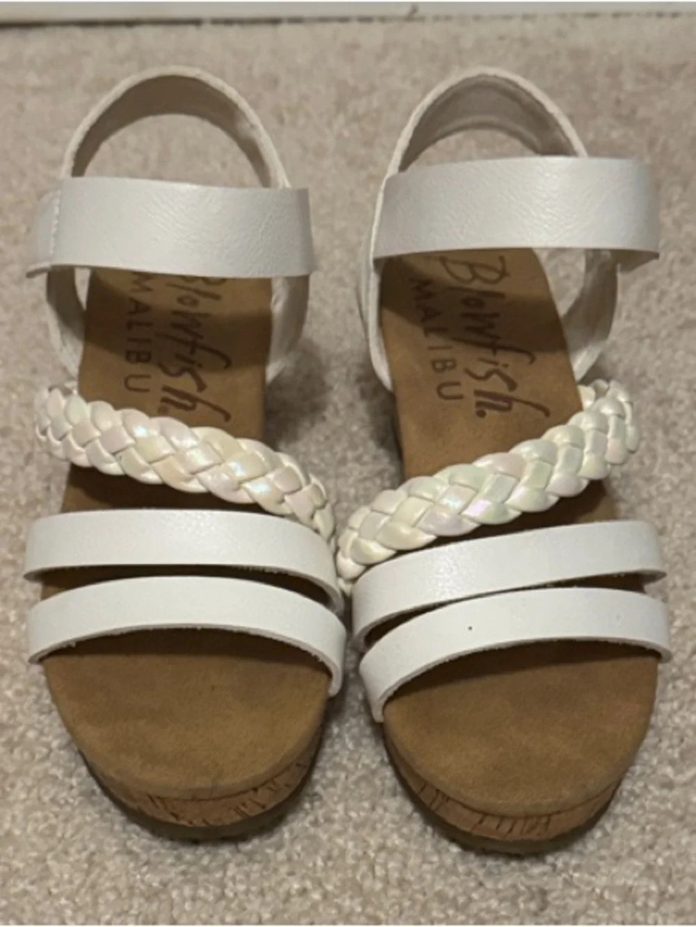Blowfish Malibu White Braided Strap Girls' Sandals