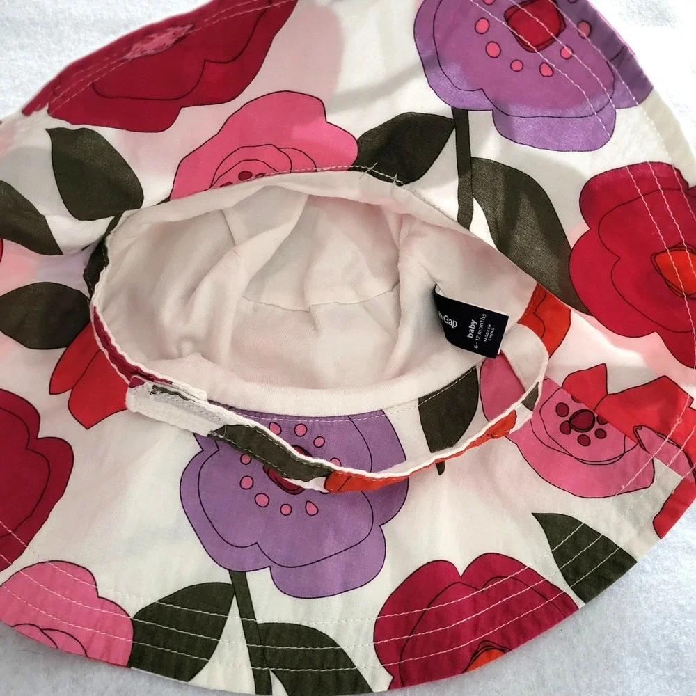 Baby Gap Floral Bucket Hat Girls 6 9 12 Months‎ Beach Summer Sun Shade