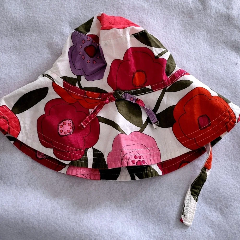 Baby Gap Floral Bucket Hat Girls 6 9 12 Months‎ Beach Summer Sun Shade