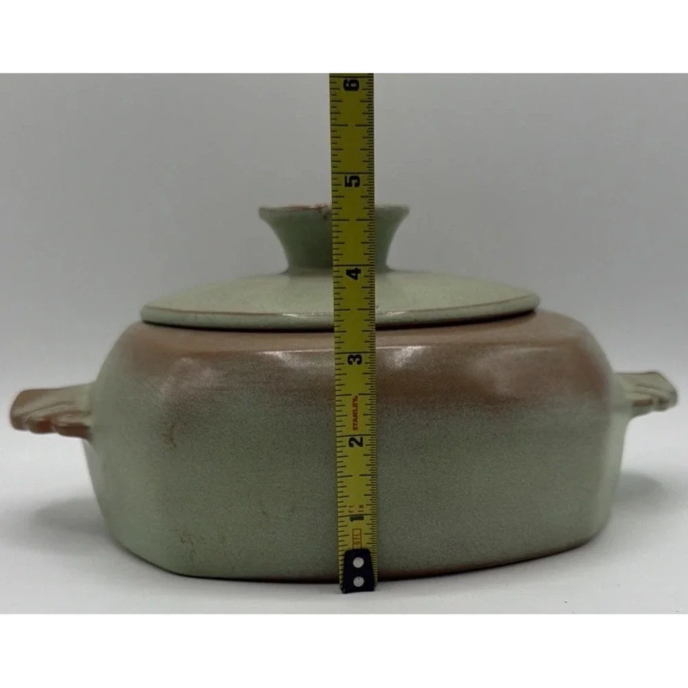 Vintage Frankoma 5V Plainsman Prairie Green Casserole Dish w/Lid. Excellent Cond