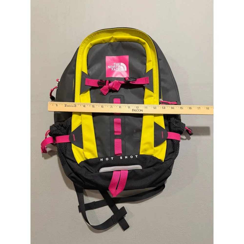 The North Face Hot Shot Backpack Black Unisex OS Grey Yellow Pink Technical