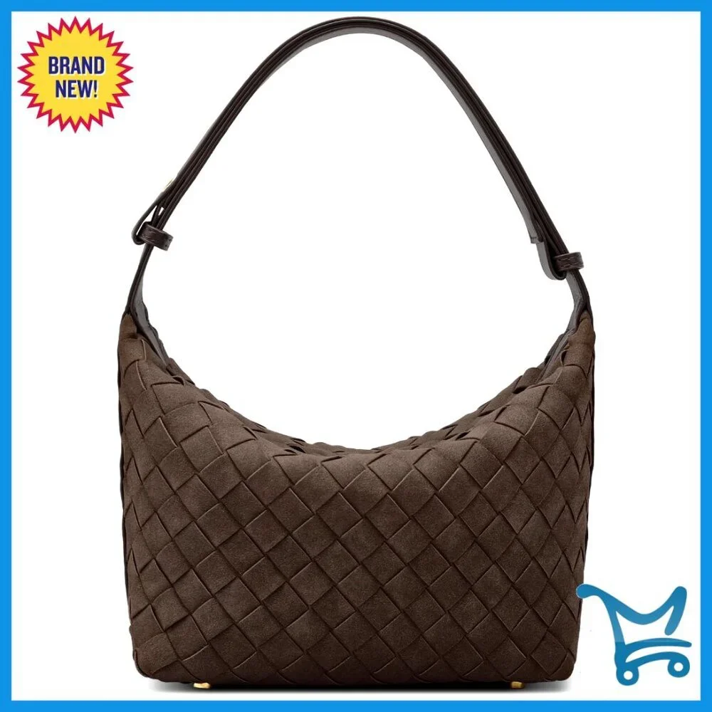 Vegan Leather Handwoven Crossbody Hobo Bag for Everyday Casual Use