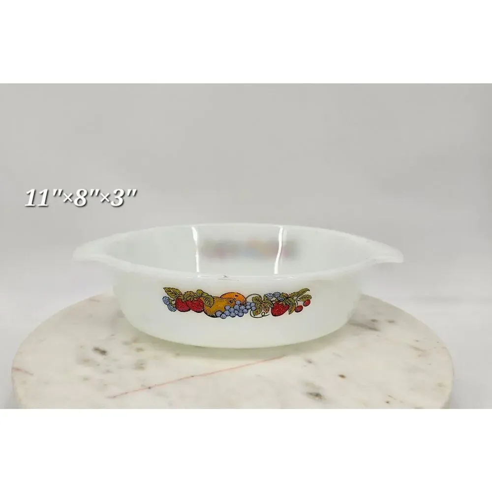 Vintage‎ Anchor Hocking Fire-King Style Milk Glass Casserole Dish