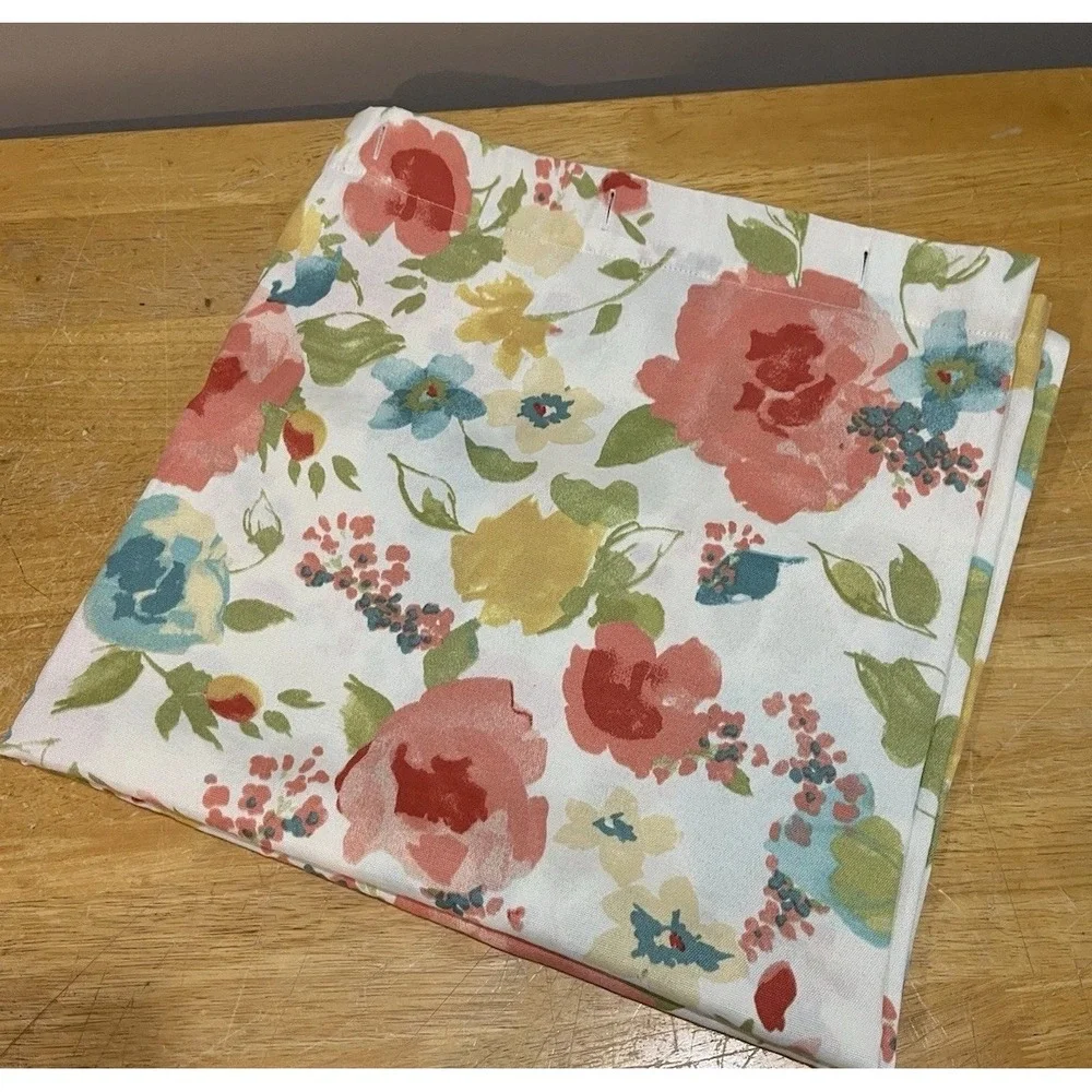 JCPenney Home Floral Watercolor‎ Country Fabric Shower Curtain Polyester 72
